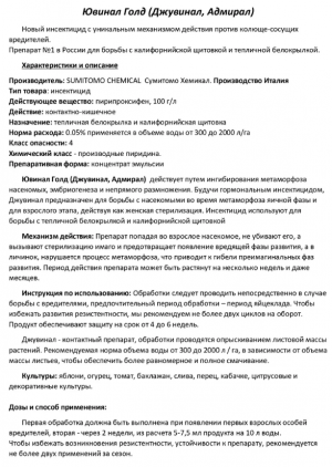 Инсектицид Джувинал Голд (Аналог Адмирала) 100 мл